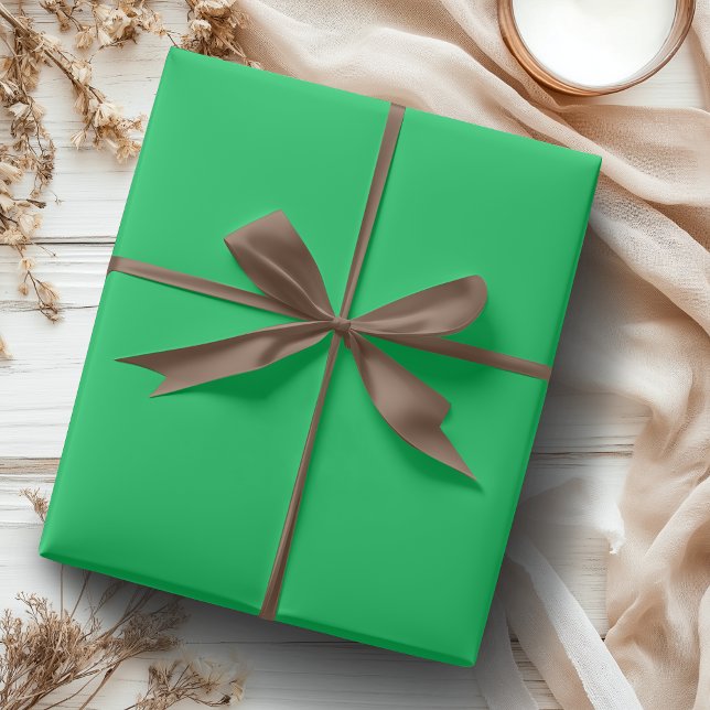 Papier Cadeau Vert Tropical Uni | Classique | Élégant (Créateur téléchargé)