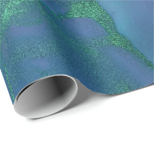Papier Cadeau Vert vert bleu de saphir de peinture liquide