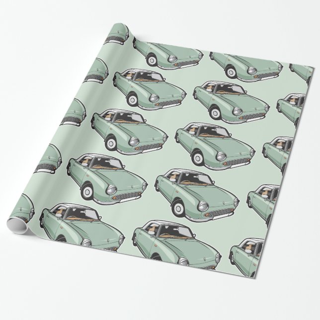 Papier Cadeau Vert vert de Nissan Figaro (Déroulé)