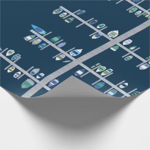 Papier Cadeau Verts de docks de bateau sur la marine