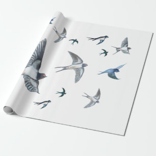 Papier Cadeau Vestige d'oiseaux avageurs volants