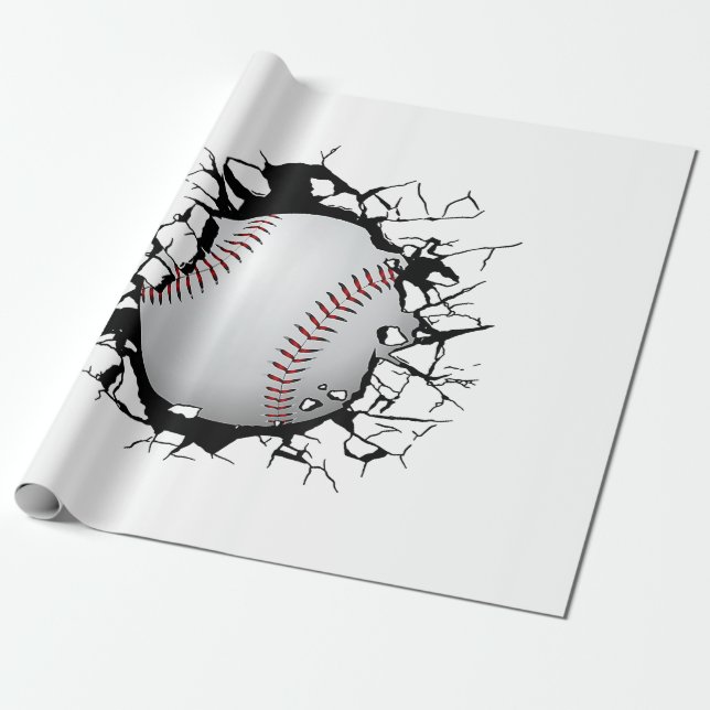 Papier Cadeau Vêtements de baseball - Baseball (Déroulé)