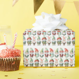 Papier Cadeau Vêtements de Noël de Gnomes