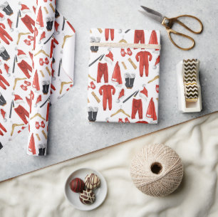 Papier Cadeau Vêtements de Père Noël Fantaisistes Cadeau de Noël