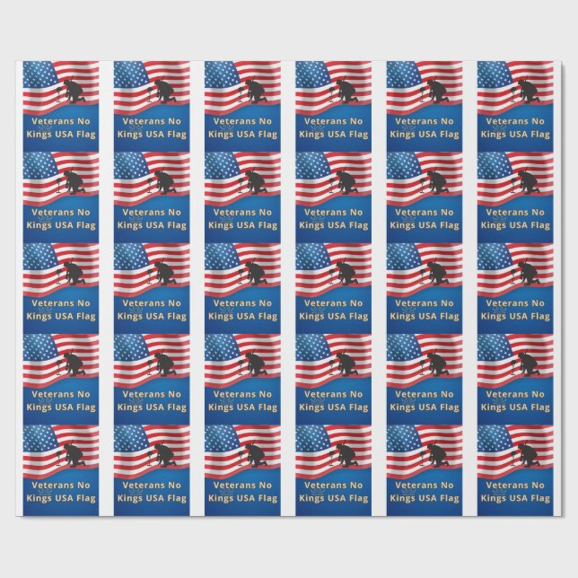 Papier Cadeau Veterans No Kings USA Flag (Plat)