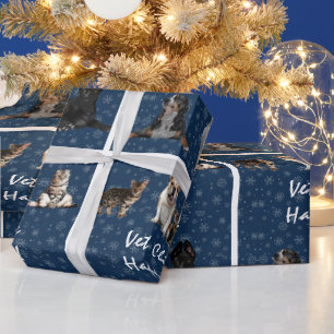 Papier Cadeau Vétérinaire des chats et des chiens en bleu