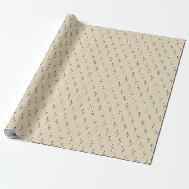 Papier Cadeau Vibe de vacances Gold Retro (Déroulé)