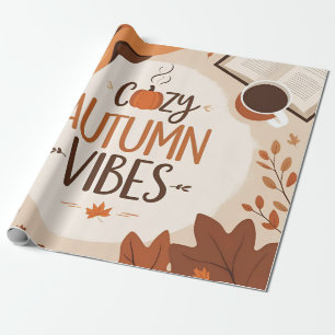 Papier Cadeau Vibes d'automne confortables - Design plat minimal