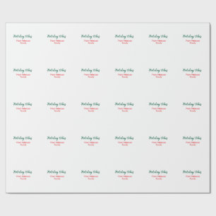 Papier Cadeau Vibes de vacances rouge Noël ajouter nom de famill