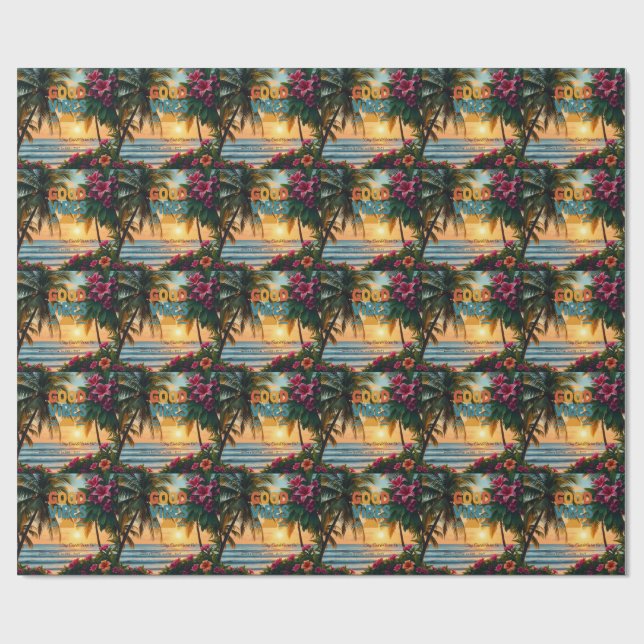 Papier Cadeau Vibes d'été Carnet tropical (Plat)