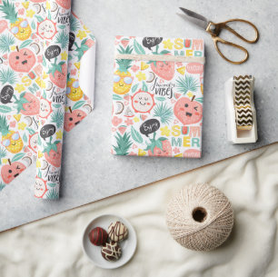 Papier Cadeau Vibes estivales de fruits tropicaux