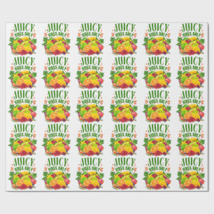 Papier Cadeau Vibes Juteuses Uniquement : Fruits Frais & Vie Sai