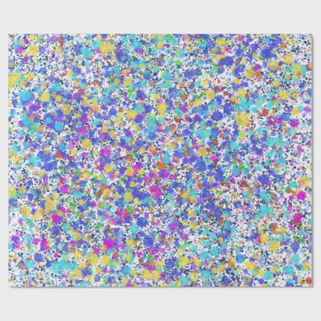 Papier Cadeau Vibrant Abstract Watercolor Splatter Pattern (Plat)
