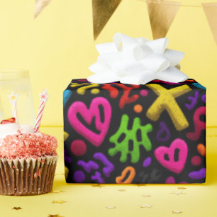 Papier Cadeau Vibrant Abstrait Pop Art Motif sans couture