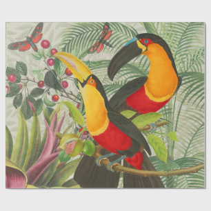 Papier Cadeau Vibrant Tropical Toucan Birds Art Exotic Jungle