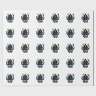 Papier Cadeau Vibrations d'effroi Halloween Maison hantée pleine