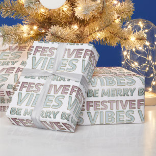 Papier Cadeau Vibrations Festives Colorées Modernes Soyez Joyeux