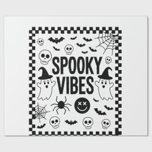 Papier Cadeau Vibrations Flippantes Rétro Halloween