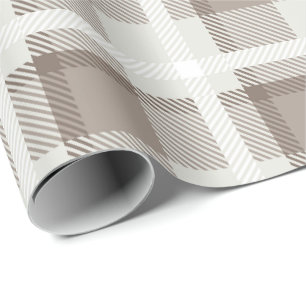 Papier Cadeau Vichy marron marron à carreaux buffalo plaid check