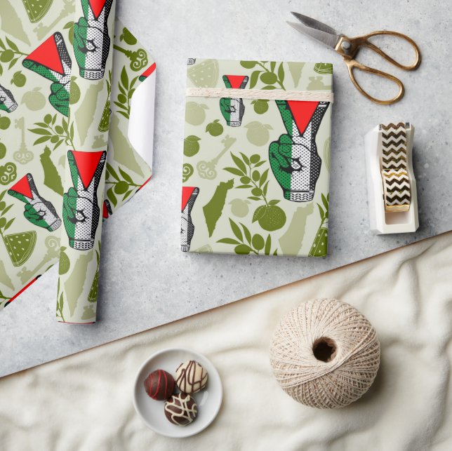 Papier Cadeau Victory Sign Hand Resistance Red Triangle Symbol (Artisanat)