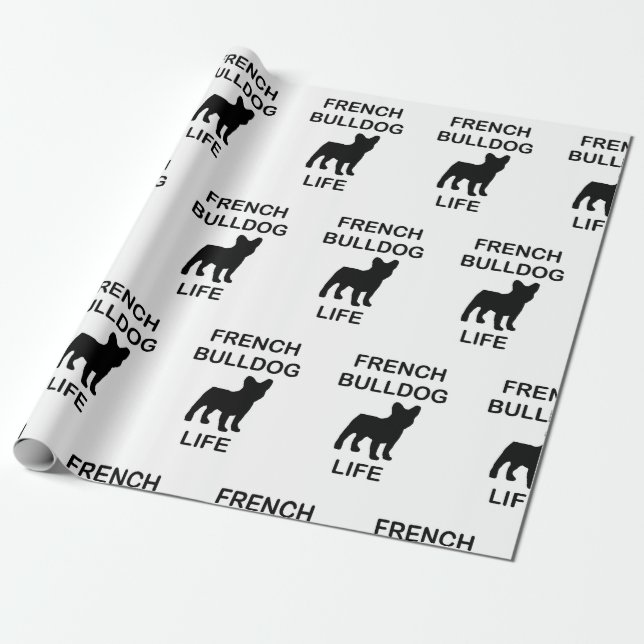 Papier Cadeau vie de bulldog français (Déroulé)