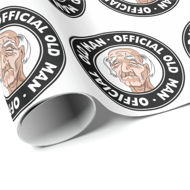 Papier Cadeau Vieil homme officiel (Coin rond)