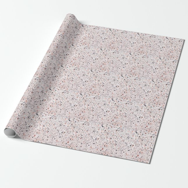 Papier Cadeau Vieille texture terrazzo, motif d'hamper. (Déroulé)