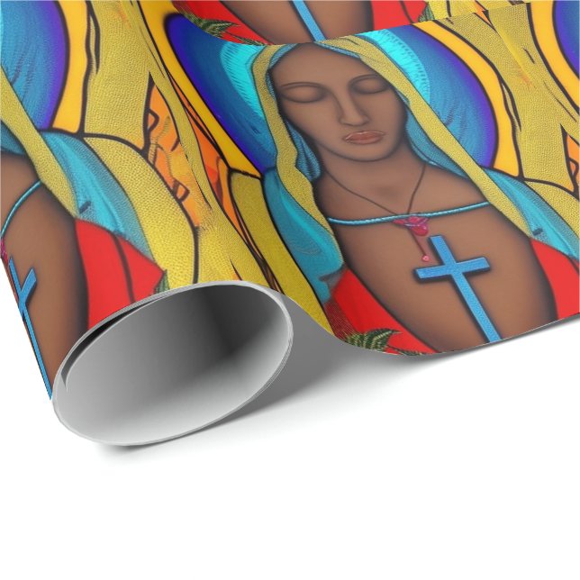 Papier Cadeau Vierge Marie  (Coin rond)