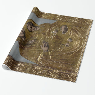 Papier Cadeau Vierge Marie et élégant d'or de Jésus-Christ de