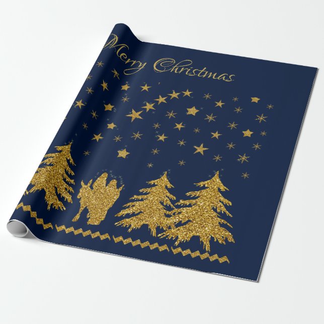 Papier Cadeau Vierge religieuse de Noël Marie, Saint Joseph, Jés (Déroulé)