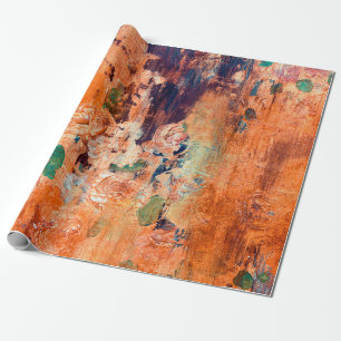 Papier Cadeau Vieux papier peint floral grunround avec vignette