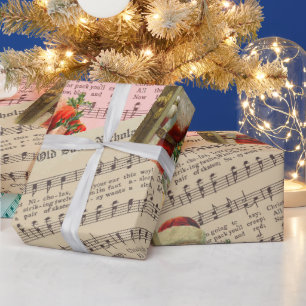 Papier Cadeau Vieux Saint Nick Feuille Musique Papier à envelopp