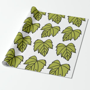 Papier Cadeau Vigne verte feuilles vignes