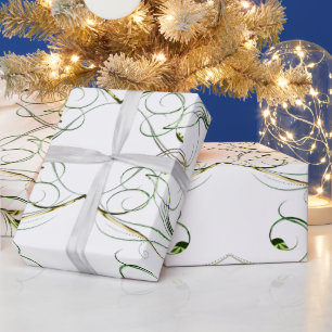 Papier Cadeau Vignes vert jaune