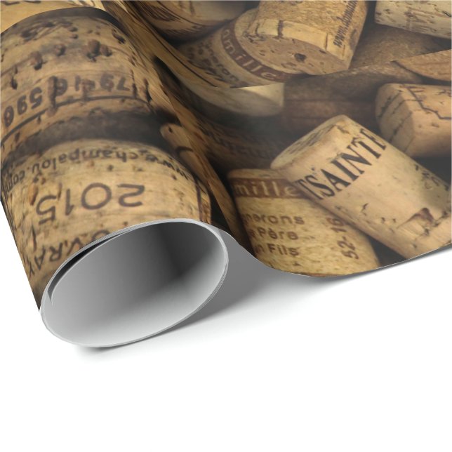 Papier Cadeau Vignoble Pile viticole Vin Bouteille Corks (Coin rond)