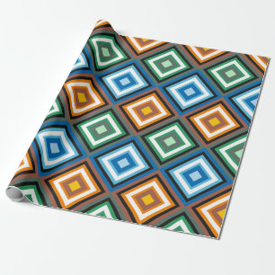 Papier Cadeau Vigoureux Varicolore Géométrique Rhombus Patch