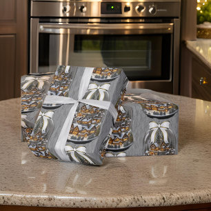 Papier Cadeau Village Christmas Snow Globe