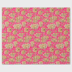 Papier Cadeau Village de vacances en pain d'épice