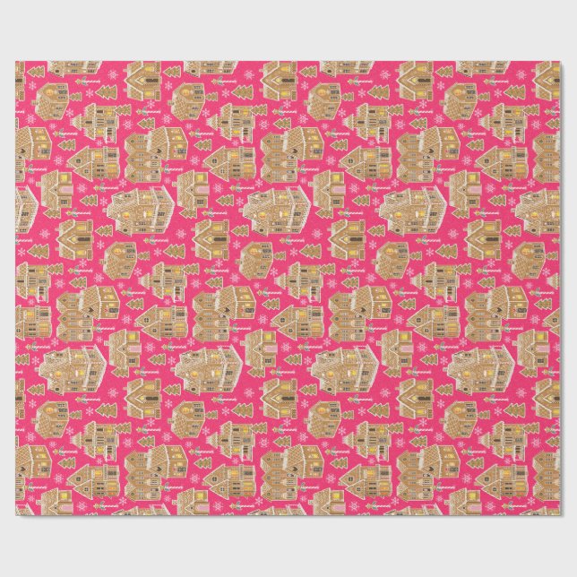 Papier Cadeau Village de vacances en pain d'épice (Plat)