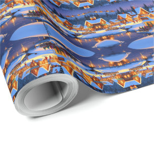 Papier Cadeau Village envoûtant couvert de neige Wonderland hive