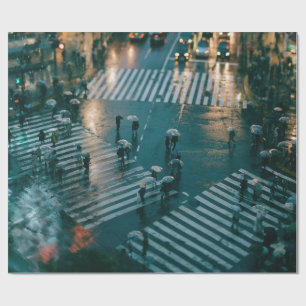 Papier Cadeau ville pluvieuse, paysage urbain, paysage urbain, p