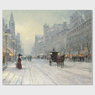 Papier Cadeau Ville victorienne, rue de Noël