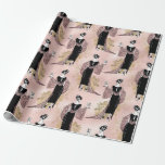 Papier Cadeau Vin Art déco rose or et rose pâle<br><div class="desc">or rose et rose vif paris vintage vin Art nouveau motif papier d'emballage.</div>