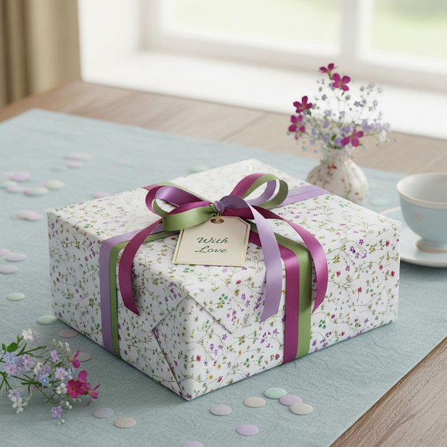 Papier Cadeau Vin floral (Créateur téléchargé)