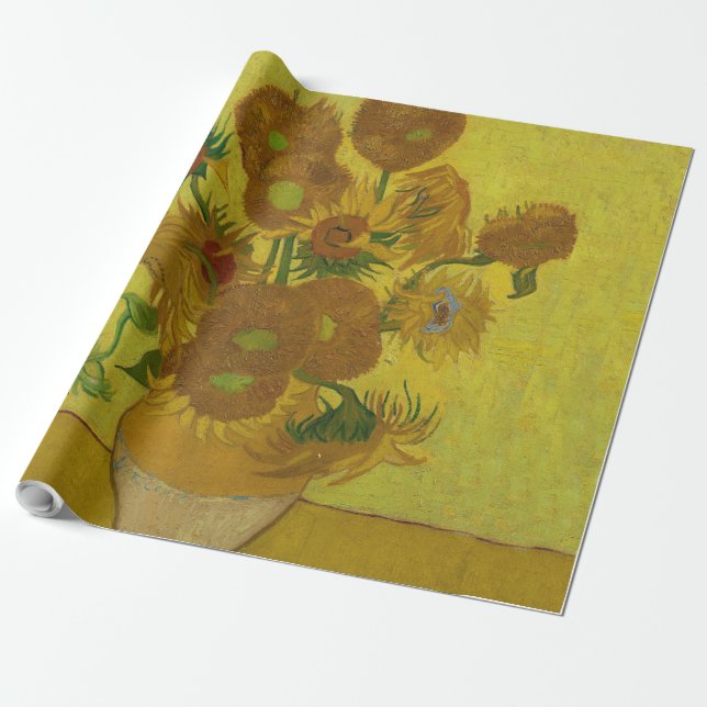 Papier Cadeau Vincent Van Gogh 15 Peinture de tournesols (Déroulé)