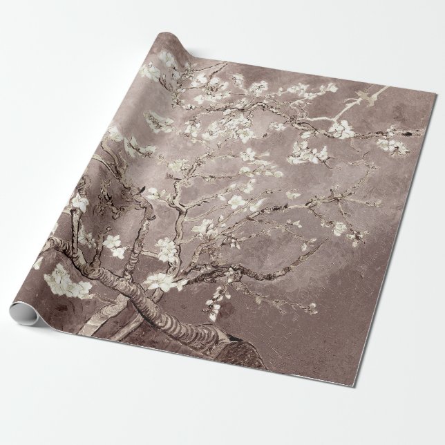 Papier Cadeau Vincent Van Gogh Almond Blossoms Beige (Déroulé)
