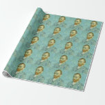 Papier Cadeau Vincent Van Gogh Autoportrait Blue Arrière - plan<br><div class="desc">Autoportrait de Vincent Van Gogh avec papier à enveloppement Arrière - plan bleu</div>