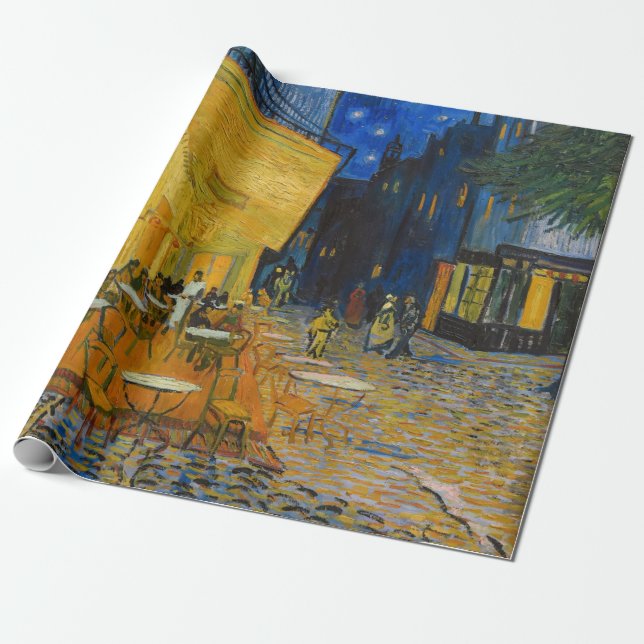 Papier Cadeau Vincent van Gogh - Café Terrasse en soirée (Déroulé)