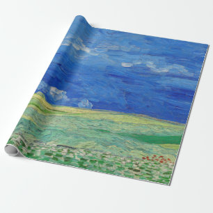 Papier Cadeau Vincent van Gogh - Champs de blé sous des nuages o
