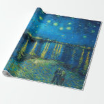 Papier Cadeau Vincent Van Gogh Étape Nuit Sur Le Rhône<br><div class="desc">Vincent Van Gogh Éteins Nuit Au-Dessus Du Papier D'Enveloppement Du Rhône</div>